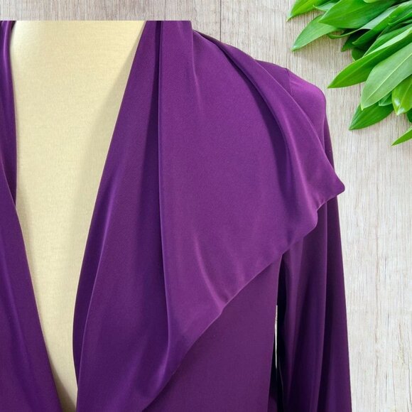 CSC Studio Womens Jacket Sweater Size M Shawl Collar 3/4 Sleeves Purple - Picture 3 of 13